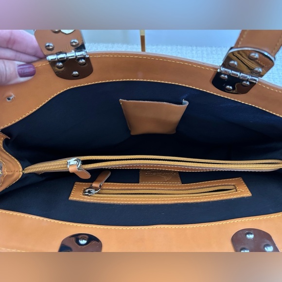 Nardelli Genuine Leather Made in Italy Orange Leather Top Handle Handbag - Picture 7 of 11